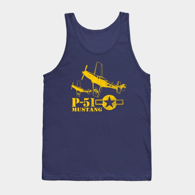 P-51 Mustang (distressed) Tank Top by TCP